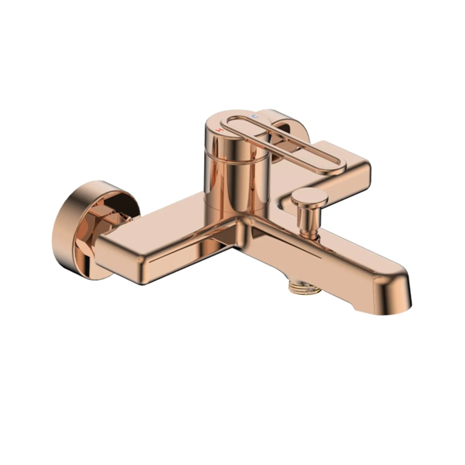 Exposed Bathtub Mixer Faucet – Single-Lever Wall-Mounted Bath/Shower Mixer – AB022069 Rose Gold