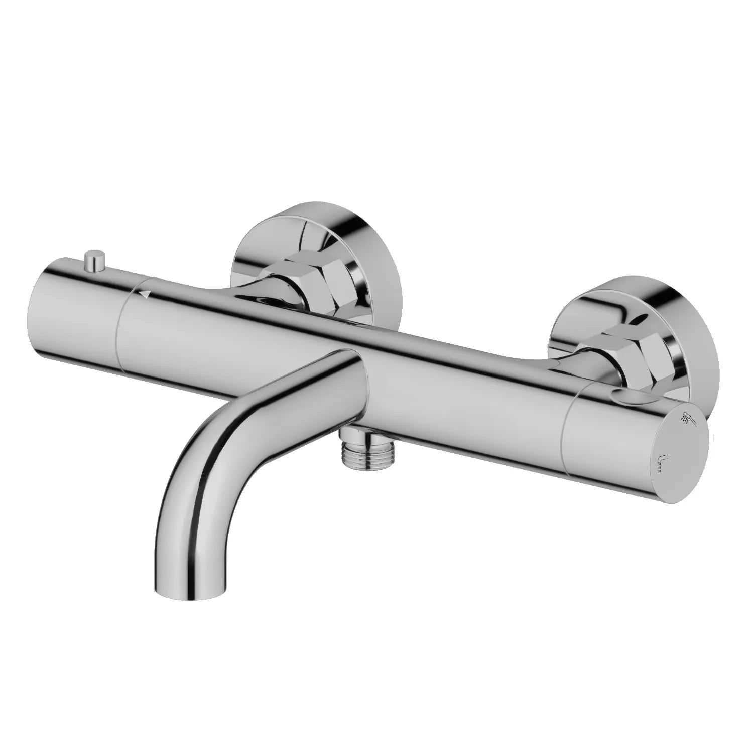 Circular Exposed Thermostatic Bathtub Mixer Faucet AB022104 Brushed Nickel
