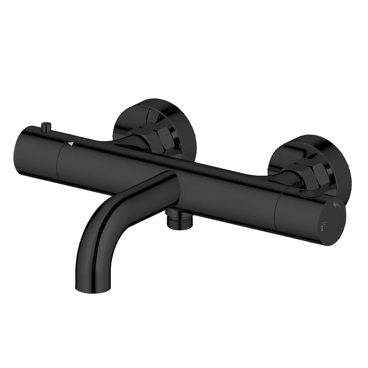 Circular Exposed Thermostatic Bathtub Mixer Faucet AB022104 Matte Black
