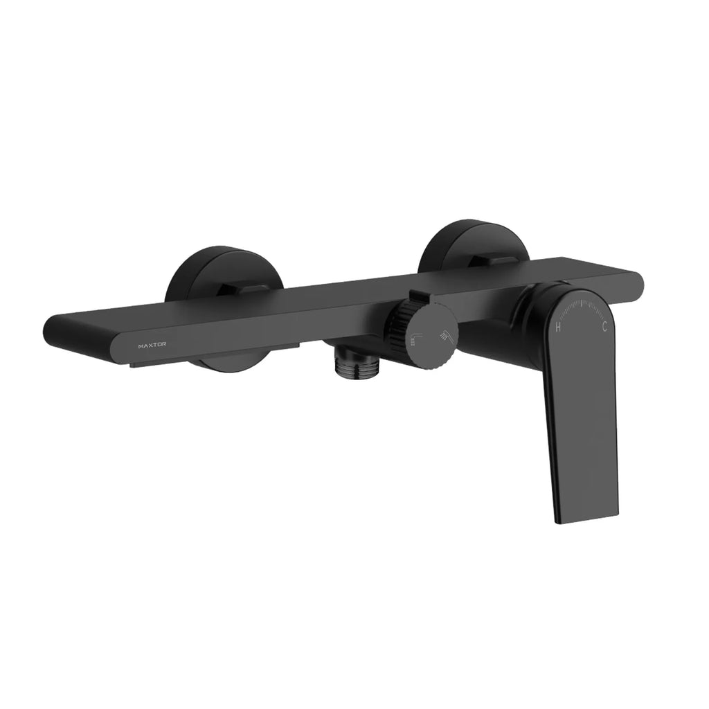 Single Lever Wall Mounted Bath Mixer with Diverter – 2 Way Shower & Bath Mixer-AB022164 Matte Black