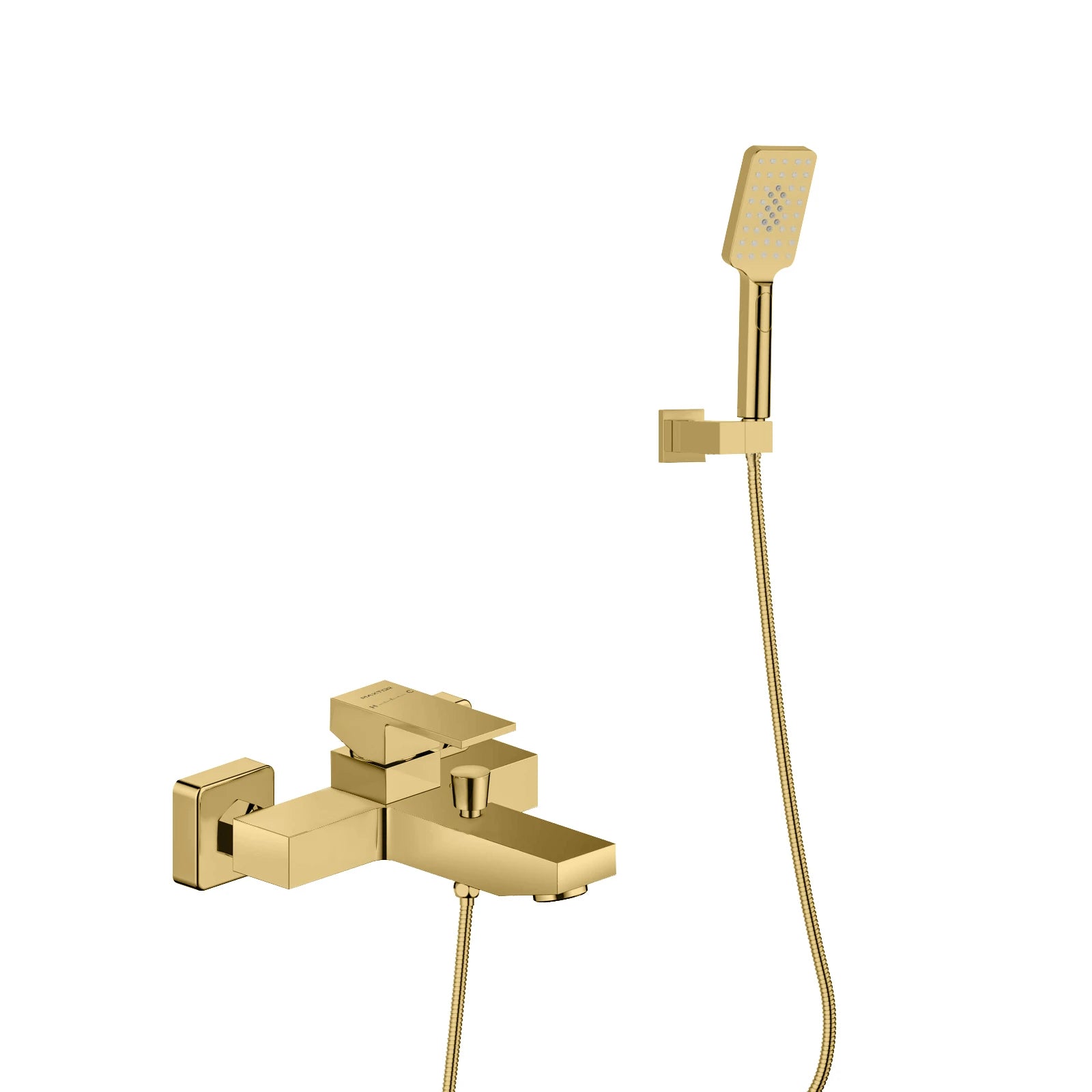 Wall Mounted Bath Mixer Faucet with Handheld Shower – Square Design AB023000