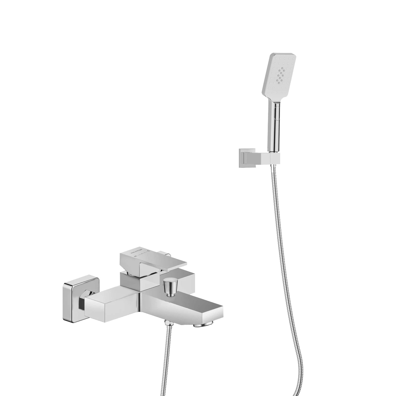 Wall Mounted Bath Mixer Faucet with Handheld Shower – Square Design AB023000