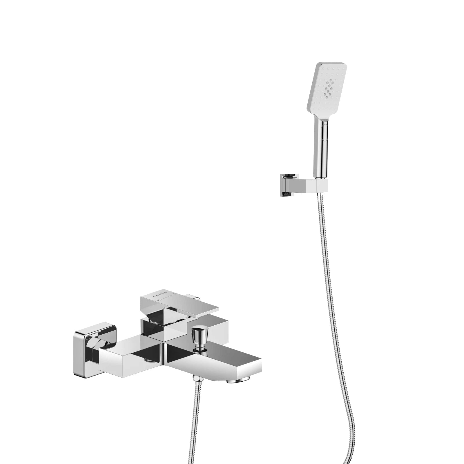 Wall Mounted Bath Mixer Faucet with Handheld Shower – Square Design AB023000