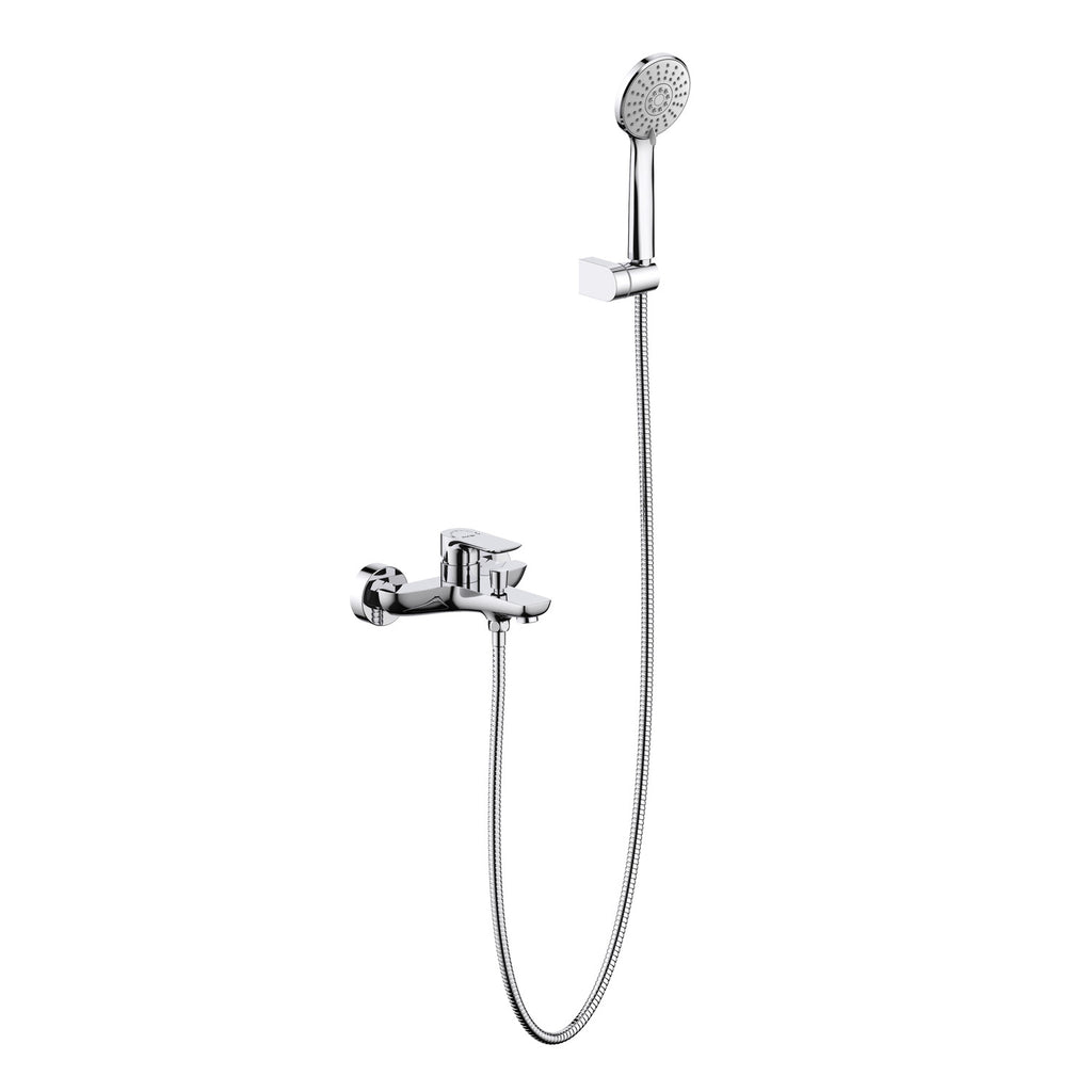 Single-Lever Exposed Bathtub Mixer Faucet Kit with Hand Shower Set-AB023003 Chrome