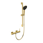 Huron 2 Way Exposed Bathtub Mixer Faucet With Slider Rail and Hand Shower-AB023006 Brushed Gold