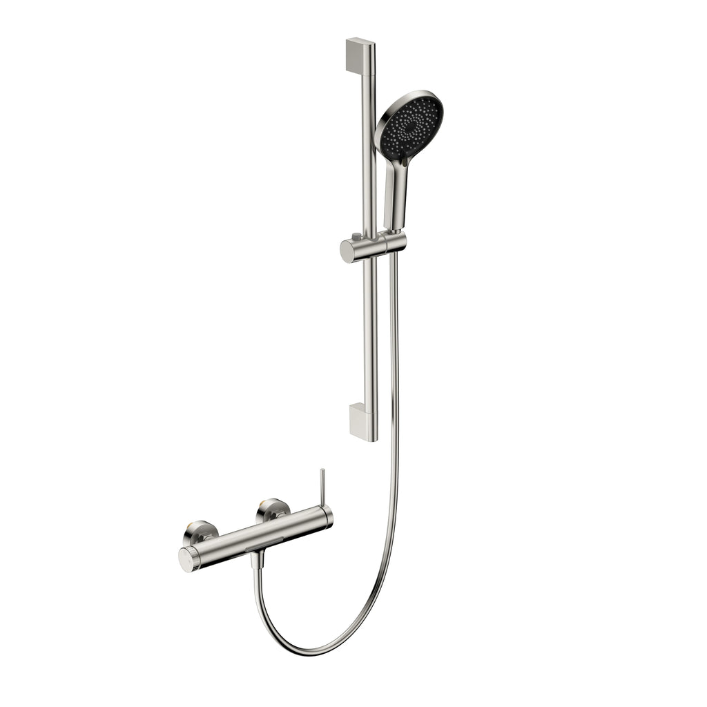 Huron 2 Way Exposed Bathtub Mixer Faucet With Slider Rail and Hand Shower-AB023006 Brushed Nickel