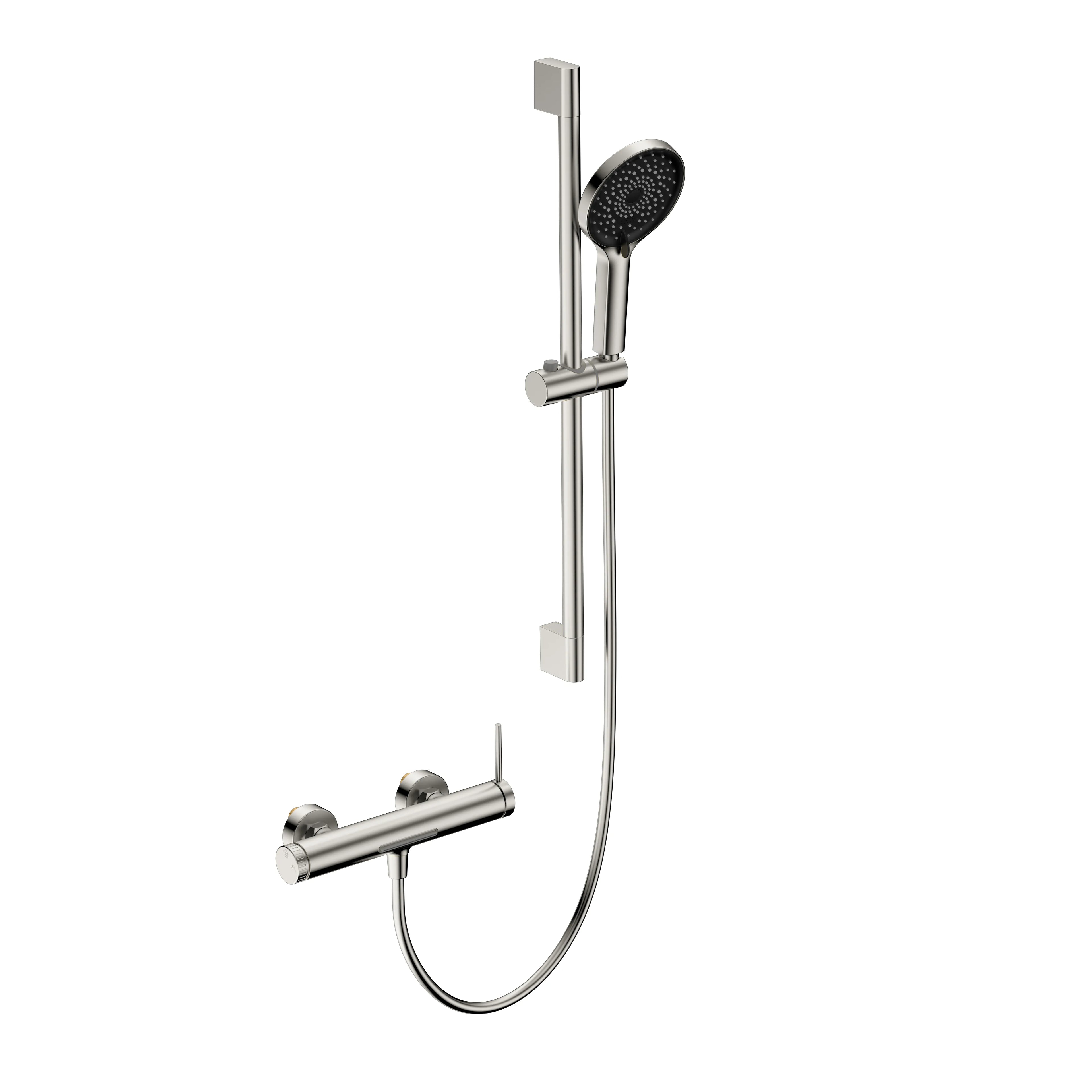 Huron 2 Way Exposed Bathtub Mixer Faucet With Slider Rail and Hand Shower-AB023006 Brushed Nickel