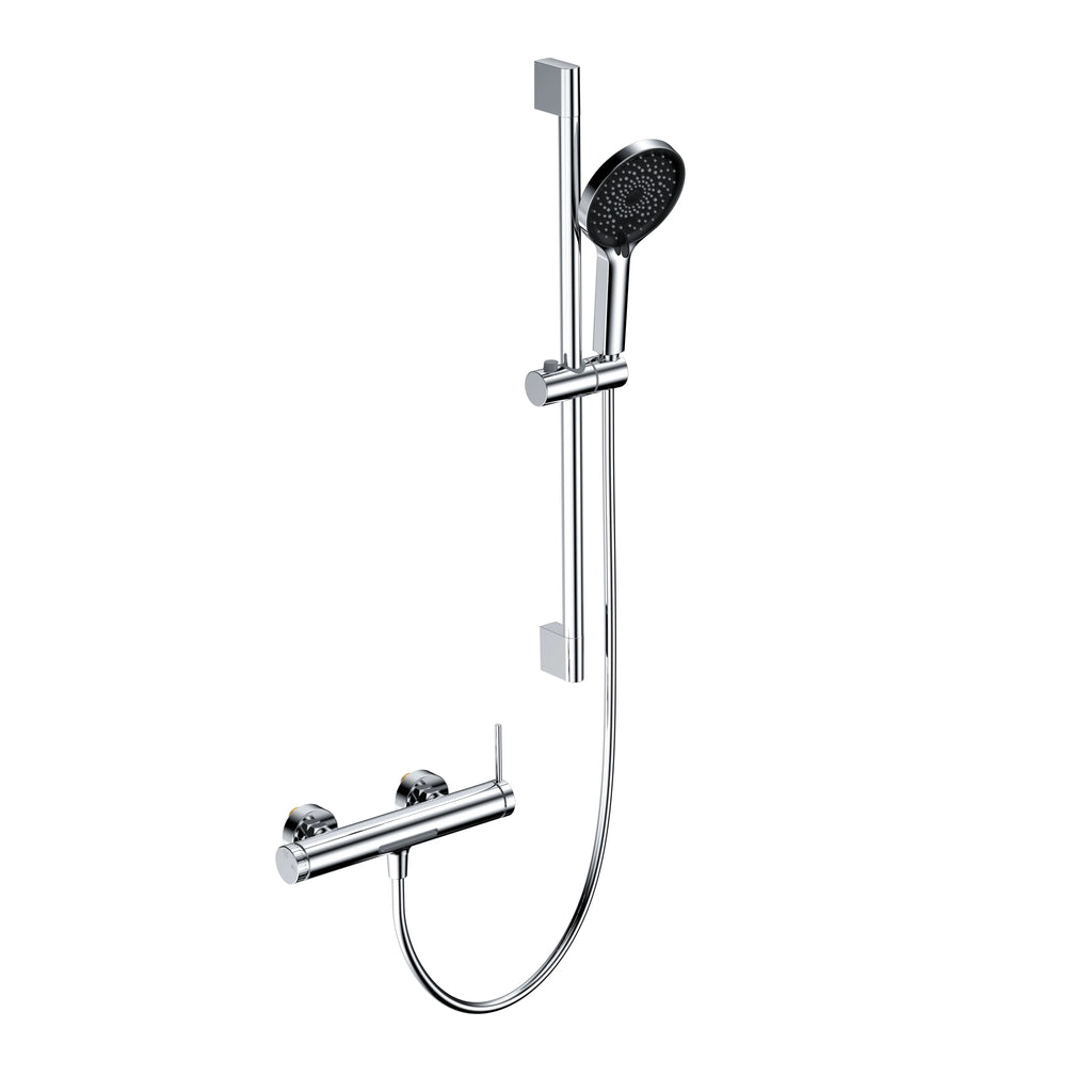 Huron 2 Way Exposed Bathtub Mixer Faucet With Slider Rail and Hand Shower-AB023006 Chrome