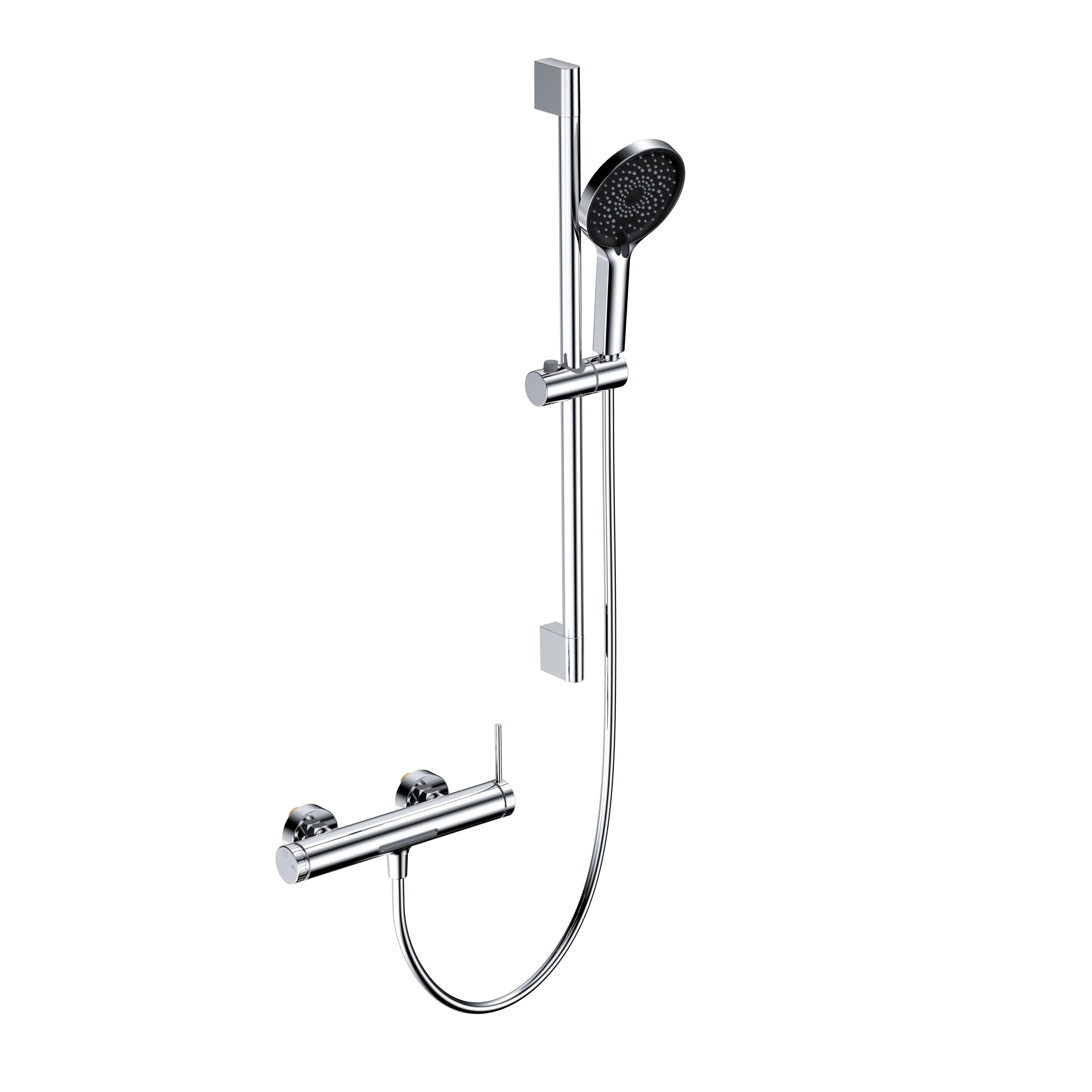 Huron 2 Way Exposed Bathtub Mixer Faucet With Slider Rail and Hand Shower-AB023006 Chrome