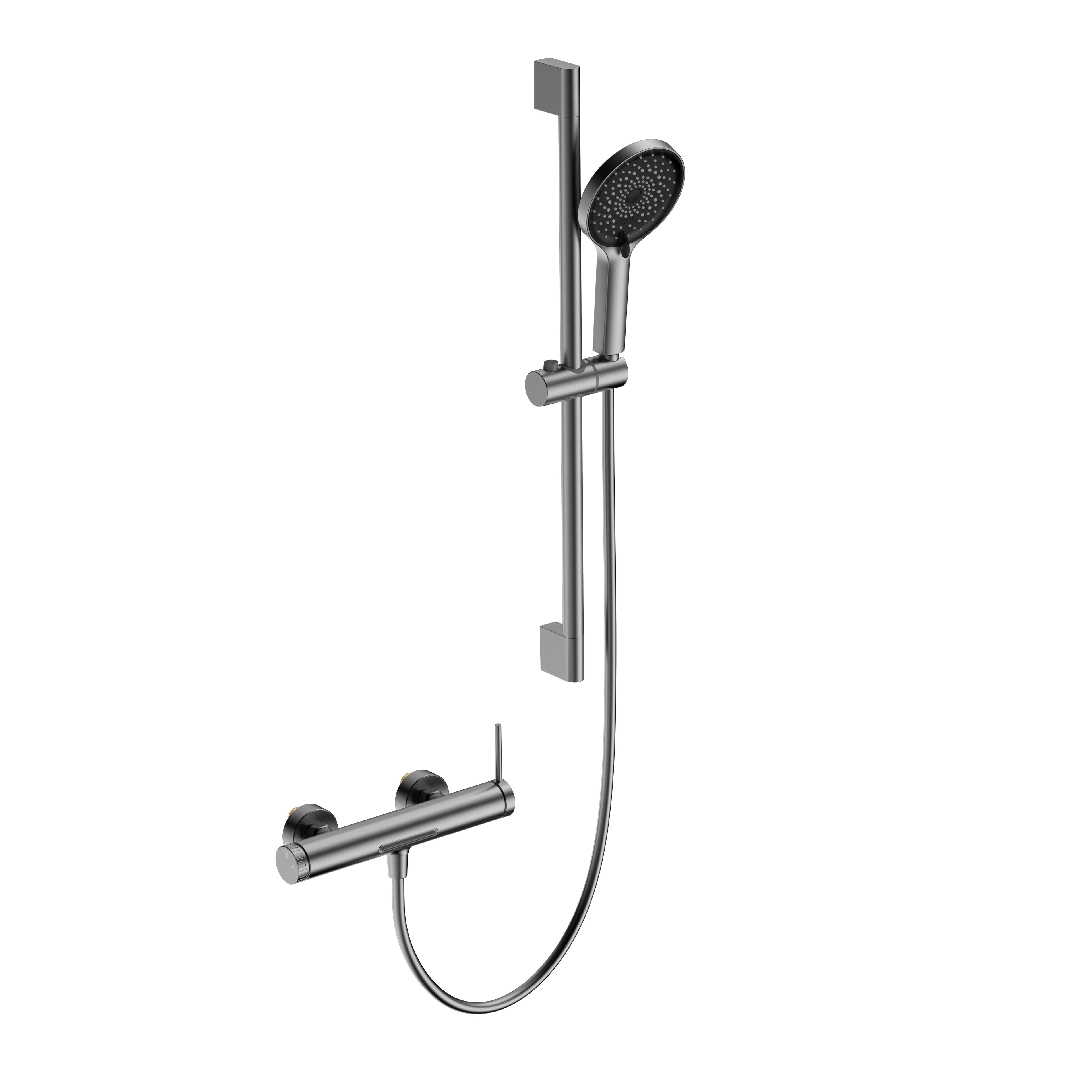 Huron 2 Way Exposed Bathtub Mixer Faucet With Slider Rail and Hand Shower-AB023006 Brushed Gun Metal