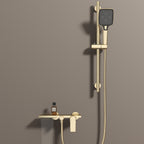 Exposed Bathtub Mixer Faucet Kit – Single Lever Wall Mounted Bath Mixer with Slide Bar & Hand Shower-AB023064