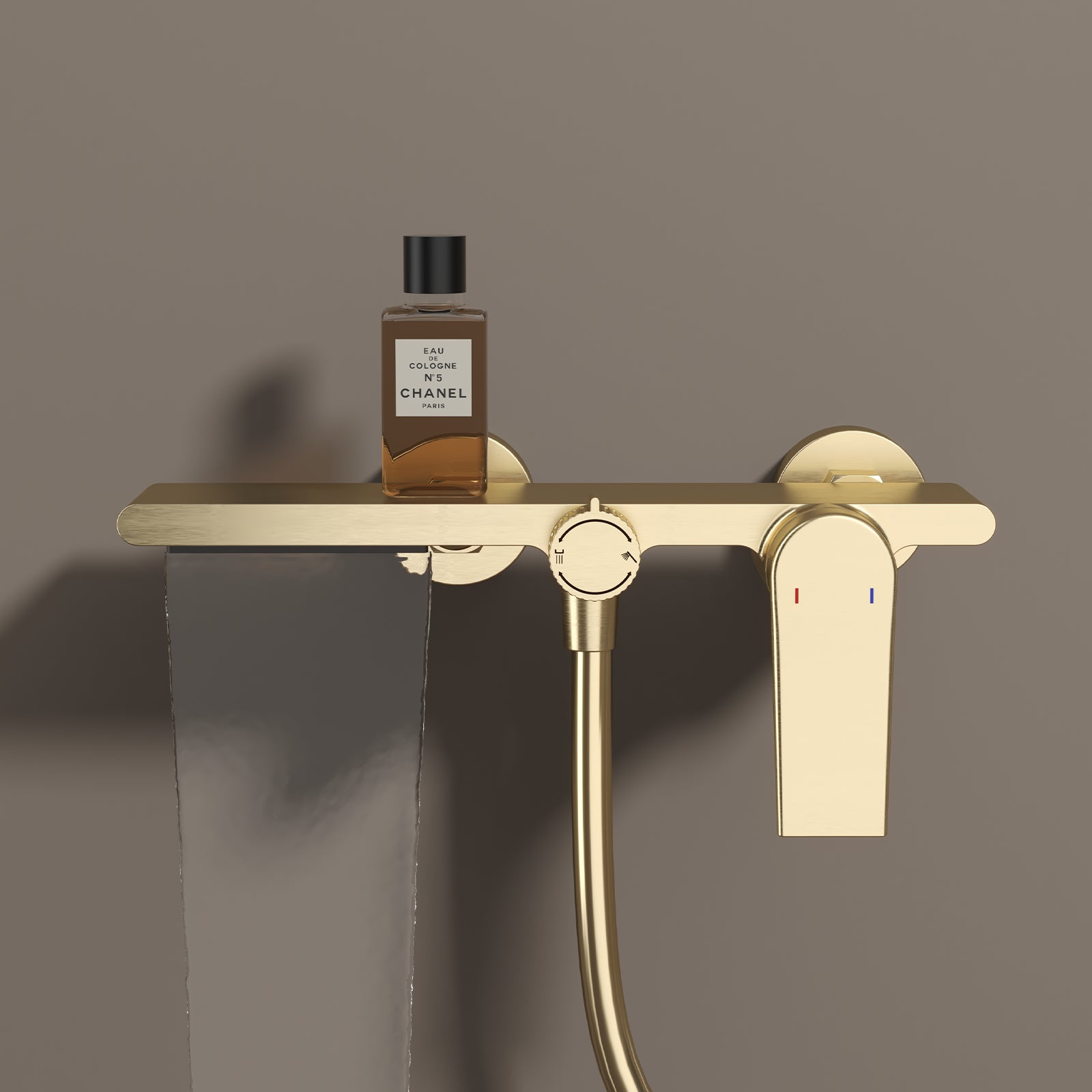 Exposed Bathtub Mixer Faucet Kit – Single Lever Wall Mounted Bath Mixer with Slide Bar & Hand Shower-AB023064