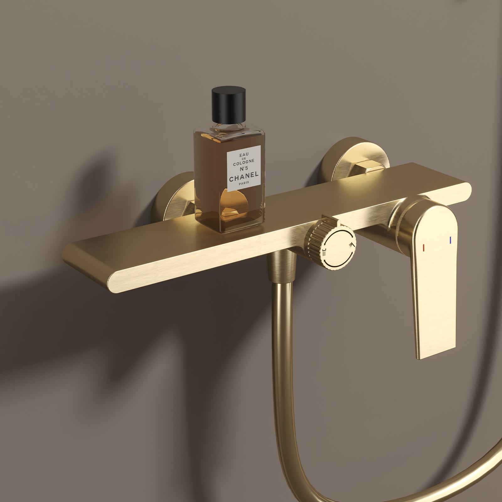 Exposed Bathtub Mixer Faucet Kit – Single Lever Wall Mounted Bath Mixer with Slide Bar & Hand Shower-AB023064