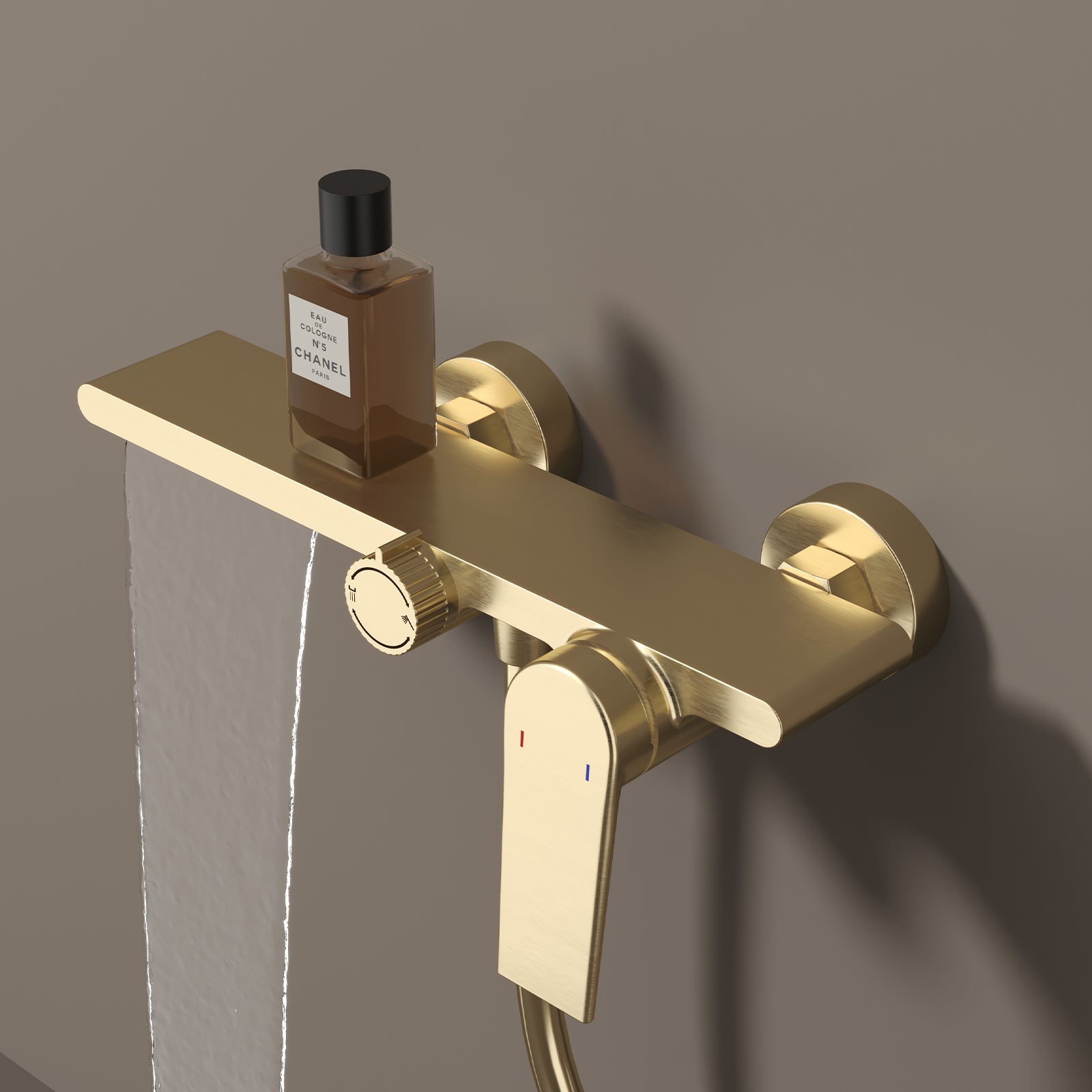 Exposed Bathtub Mixer Faucet Kit – Single Lever Wall Mounted Bath Mixer with Slide Bar & Hand Shower-AB023064