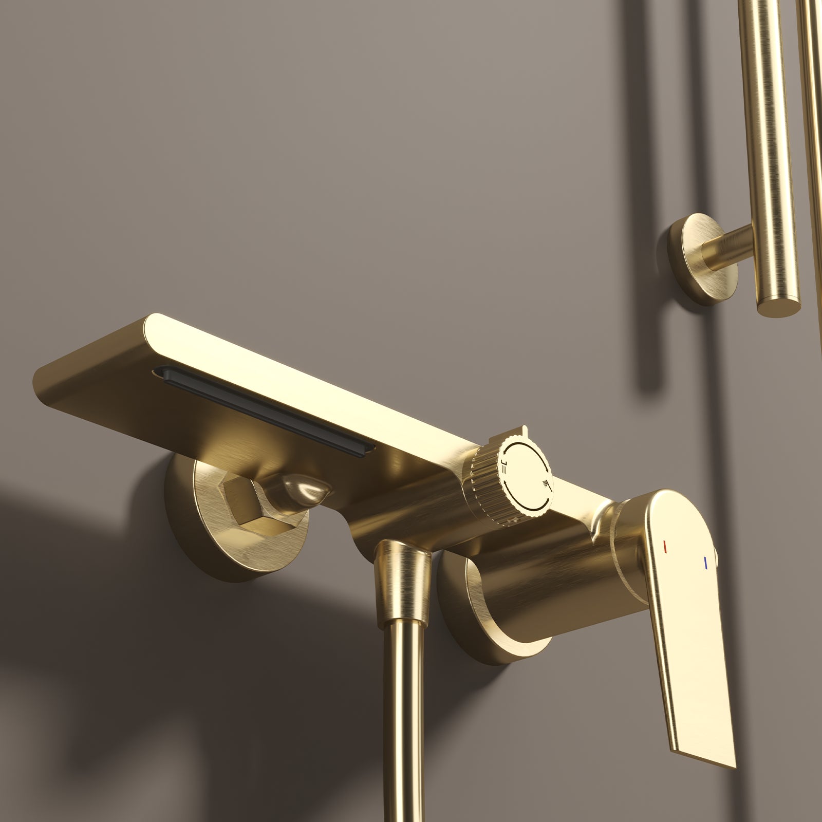 Exposed Bathtub Mixer Faucet Kit – Single Lever Wall Mounted Bath Mixer with Slide Bar & Hand Shower-AB023064