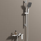 Exposed Bathtub Mixer Faucet Kit – Single Lever Wall Mounted Bath Mixer with Slide Bar & Hand Shower-AB023064
