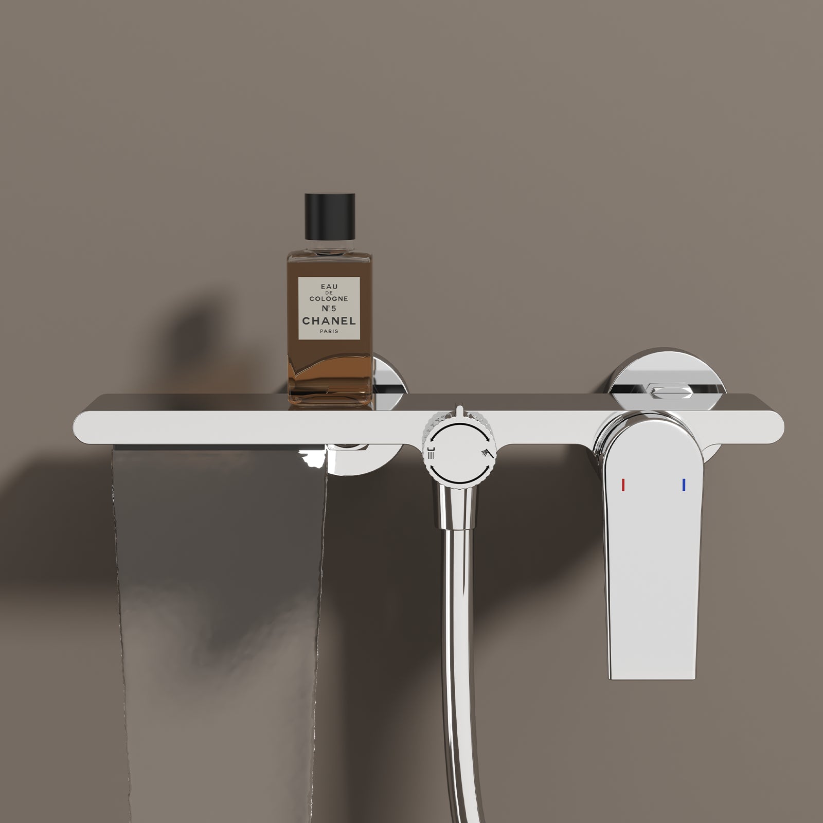 Exposed Bathtub Mixer Faucet Kit – Single Lever Wall Mounted Bath Mixer with Slide Bar & Hand Shower-AB023064