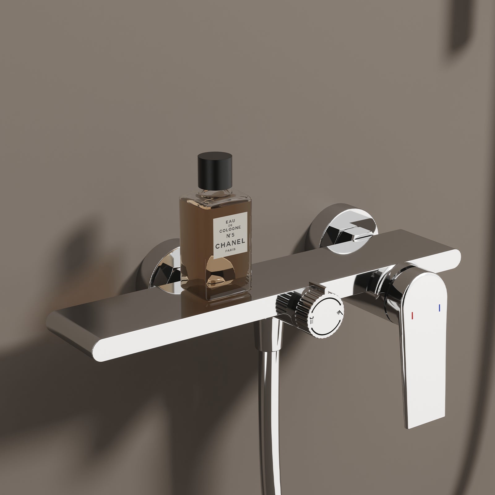 Exposed Bathtub Mixer Faucet Kit – Single Lever Wall Mounted Bath Mixer with Slide Bar & Hand Shower-AB023064