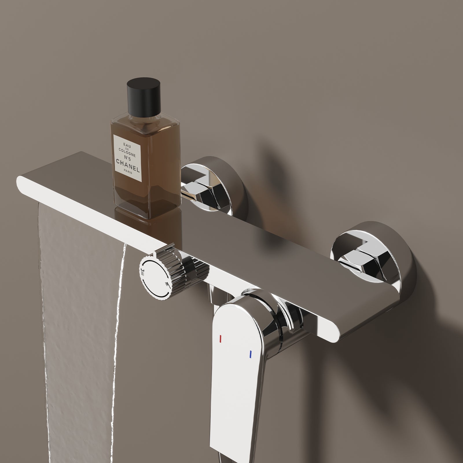 Exposed Bathtub Mixer Faucet Kit – Single Lever Wall Mounted Bath Mixer with Slide Bar & Hand Shower-AB023064