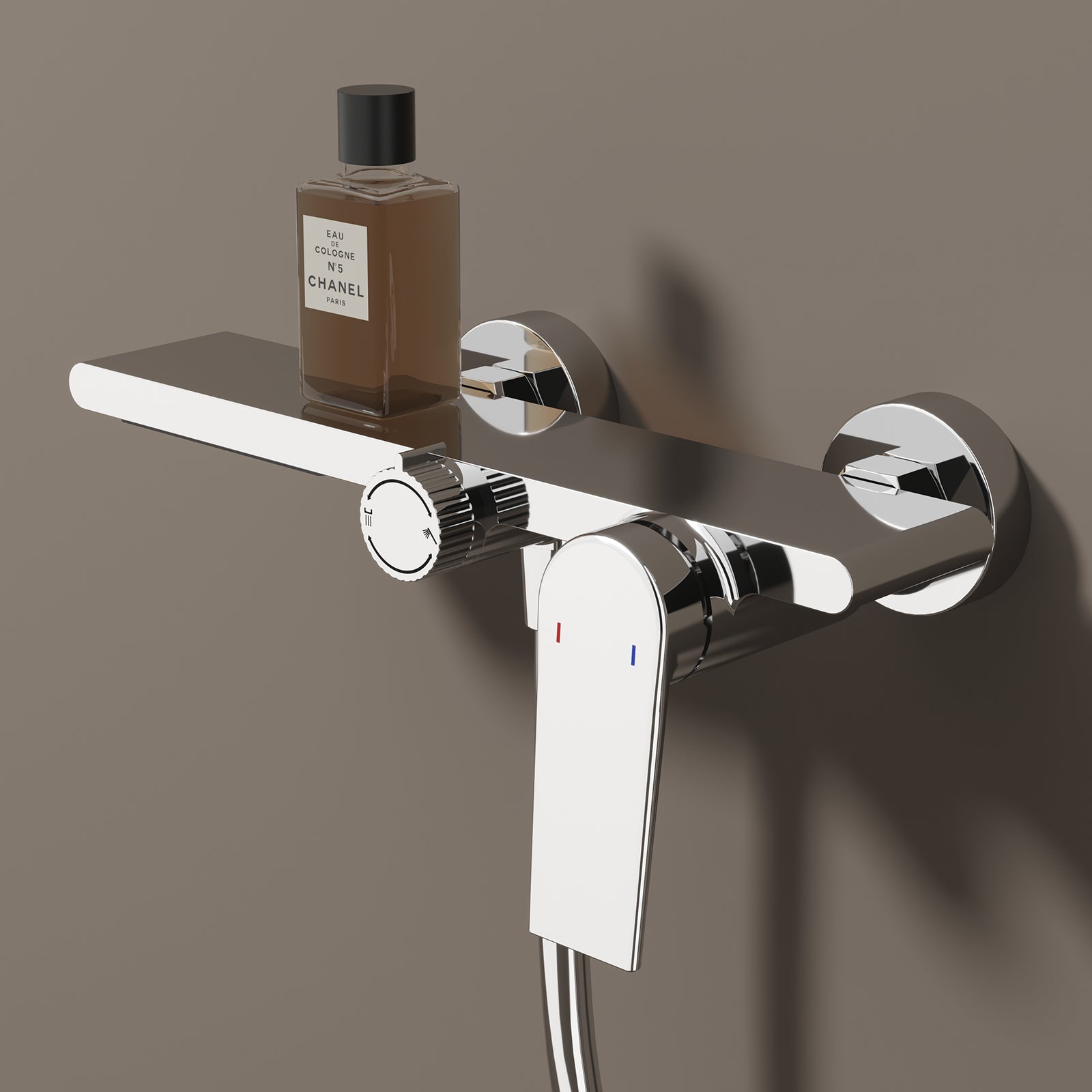 Exposed Bathtub Mixer Faucet Kit – Single Lever Wall Mounted Bath Mixer with Slide Bar & Hand Shower-AB023064