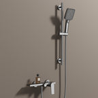 Exposed Bathtub Mixer Faucet Kit – Single Lever Wall Mounted Bath Mixer with Slide Bar & Hand Shower-AB023064