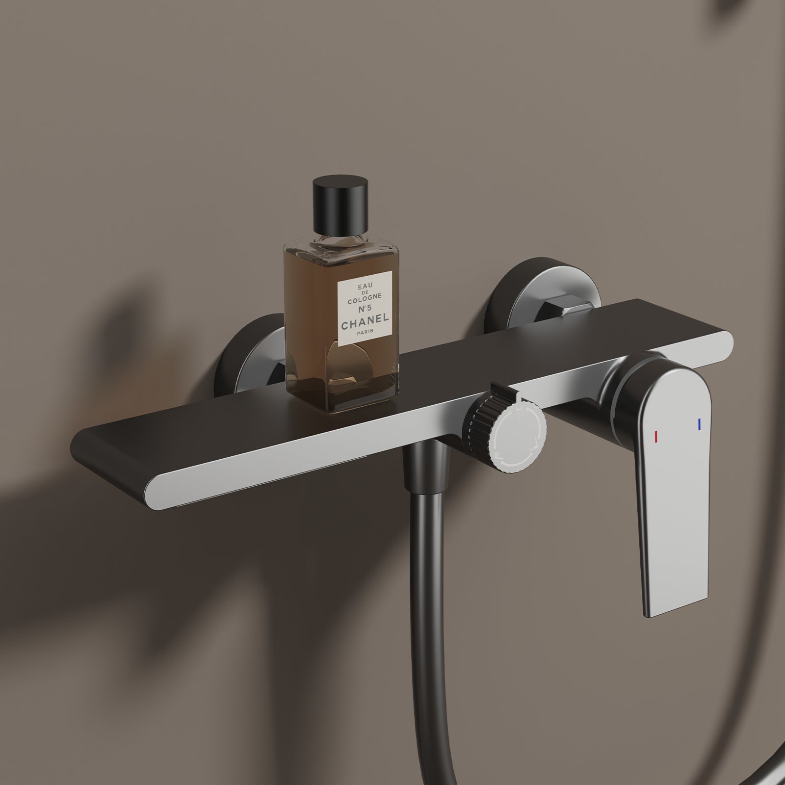 Exposed Bathtub Mixer Faucet Kit – Single Lever Wall Mounted Bath Mixer with Slide Bar & Hand Shower-AB023064