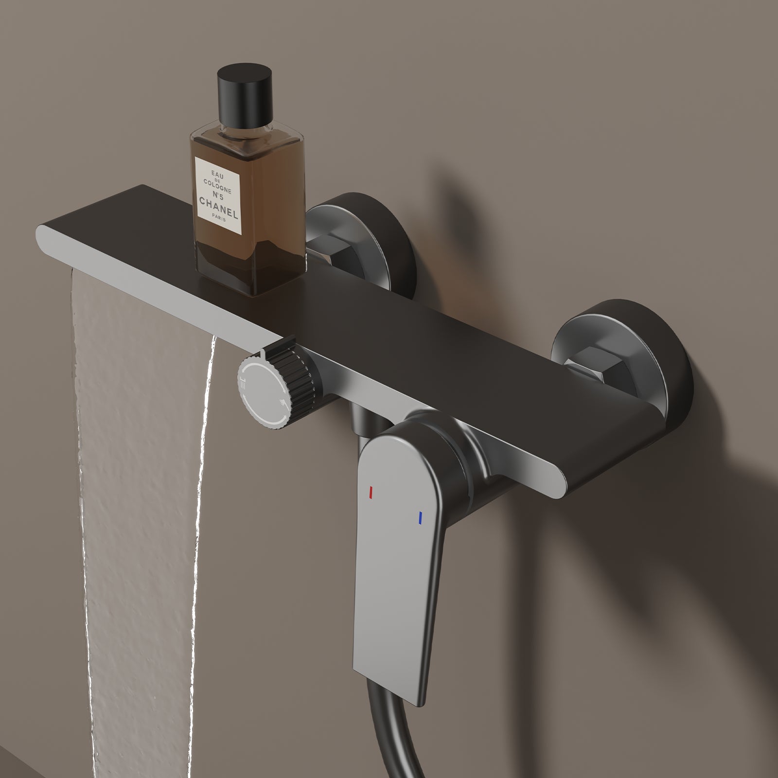 Exposed Bathtub Mixer Faucet Kit – Single Lever Wall Mounted Bath Mixer with Slide Bar & Hand Shower-AB023064