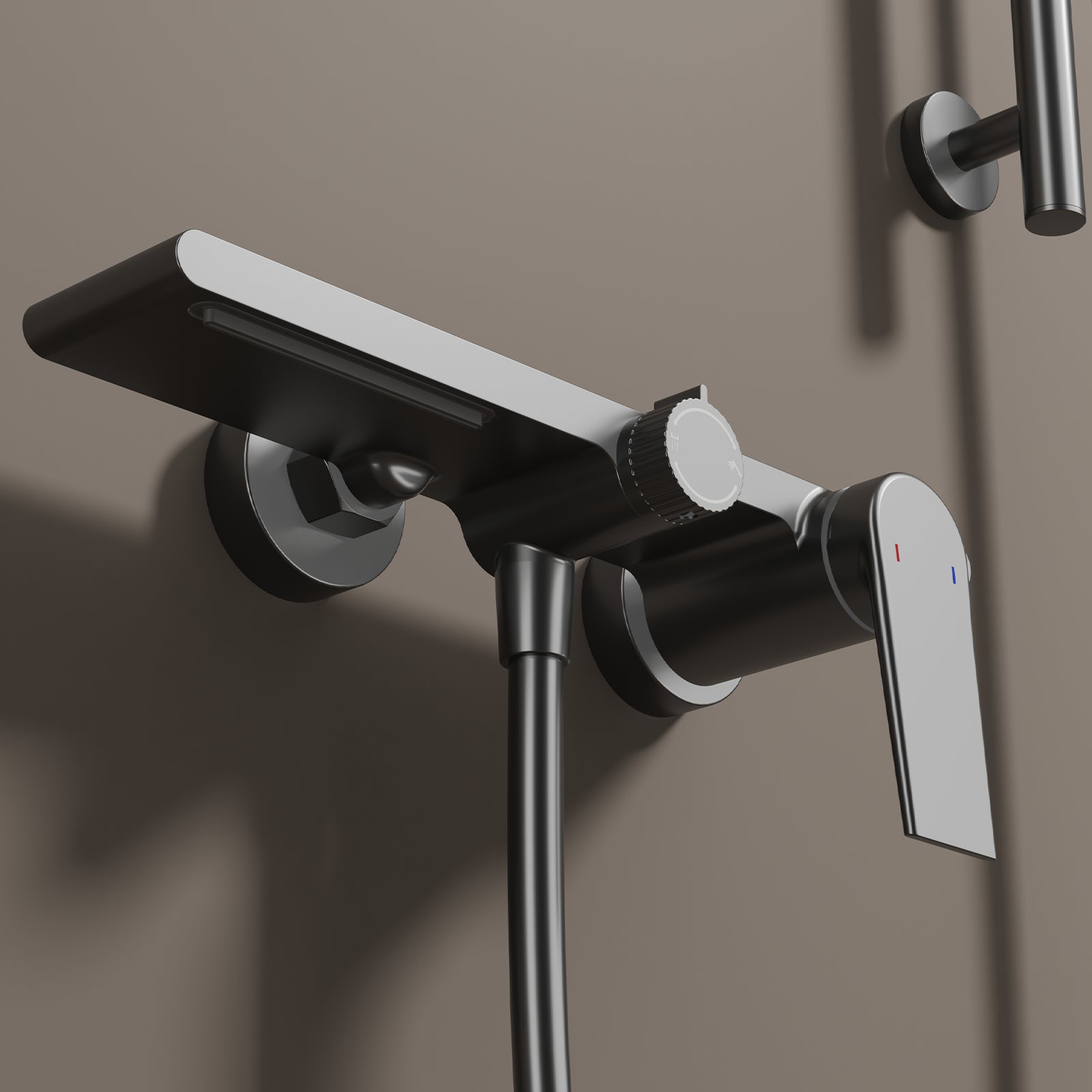 Exposed Bathtub Mixer Faucet Kit – Single Lever Wall Mounted Bath Mixer with Slide Bar & Hand Shower-AB023064