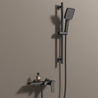 Exposed Bathtub Mixer Faucet Kit – Single Lever Wall Mounted Bath Mixer with Slide Bar & Hand Shower-AB023064