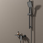 Exposed Bathtub Mixer Faucet Kit – Single Lever Wall Mounted Bath Mixer with Slide Bar & Hand Shower-AB023064