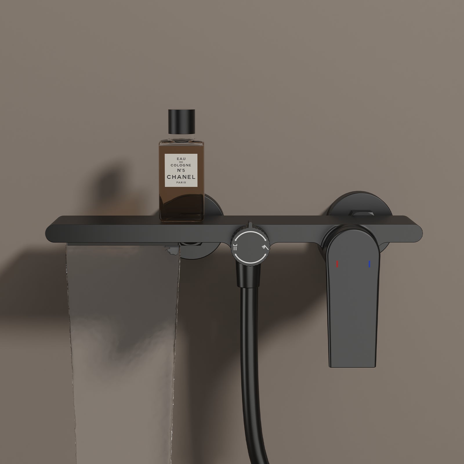 Exposed Bathtub Mixer Faucet Kit – Single Lever Wall Mounted Bath Mixer with Slide Bar & Hand Shower-AB023064