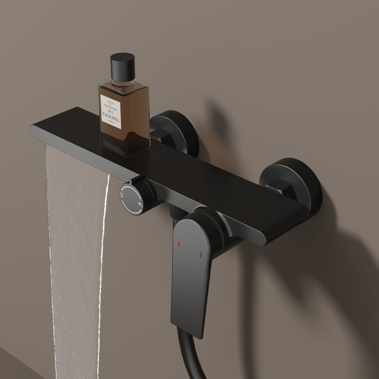 Exposed Bathtub Mixer Faucet Kit – Single Lever Wall Mounted Bath Mixer with Slide Bar & Hand Shower-AB023064