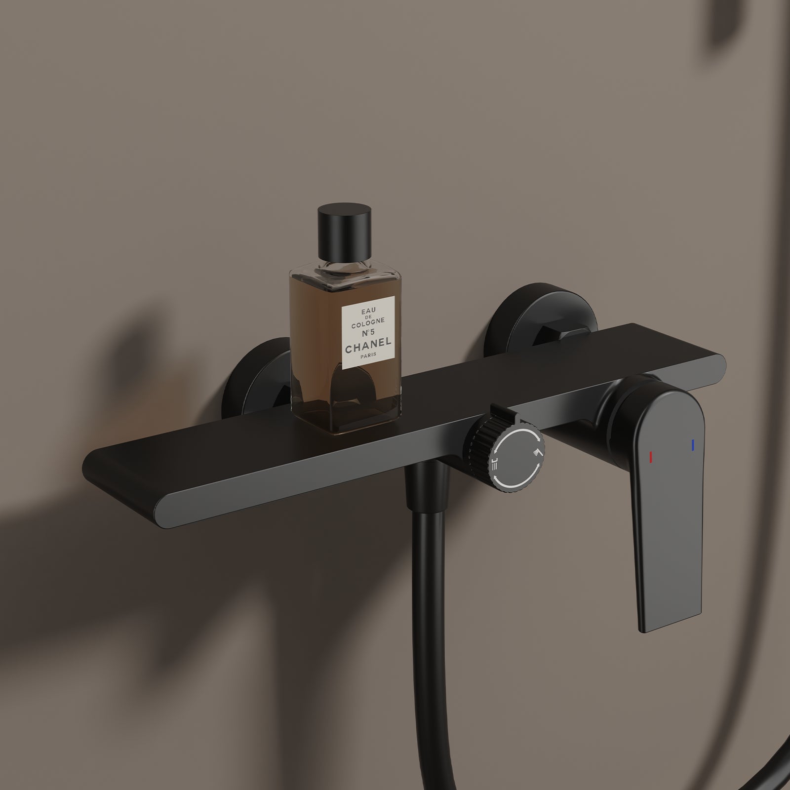 Exposed Bathtub Mixer Faucet Kit – Single Lever Wall Mounted Bath Mixer with Slide Bar & Hand Shower-AB023064