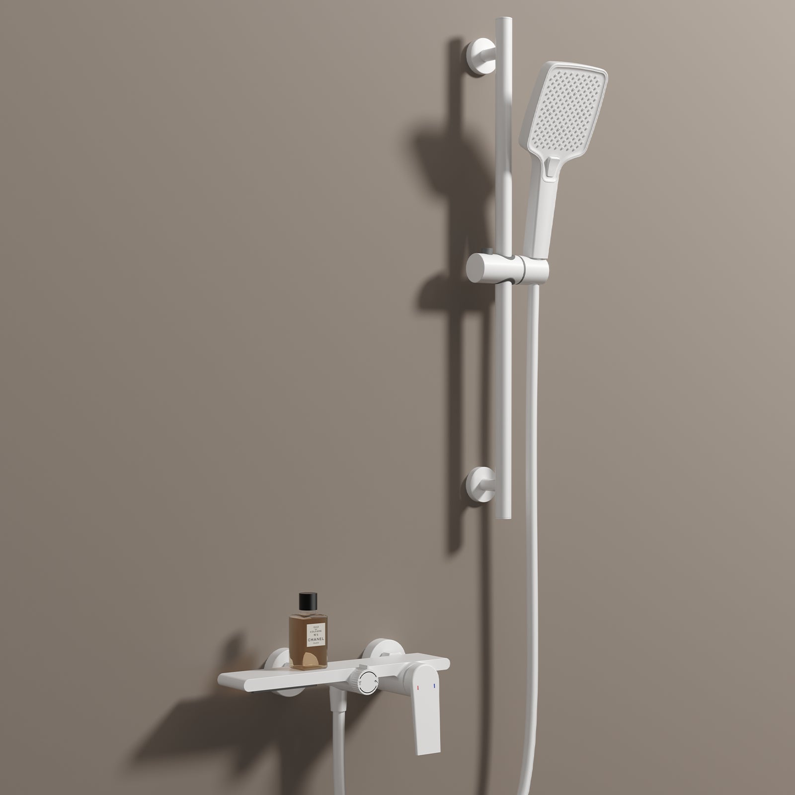 Exposed Bathtub Mixer Faucet Kit – Single Lever Wall Mounted Bath Mixer with Slide Bar & Hand Shower-AB023064