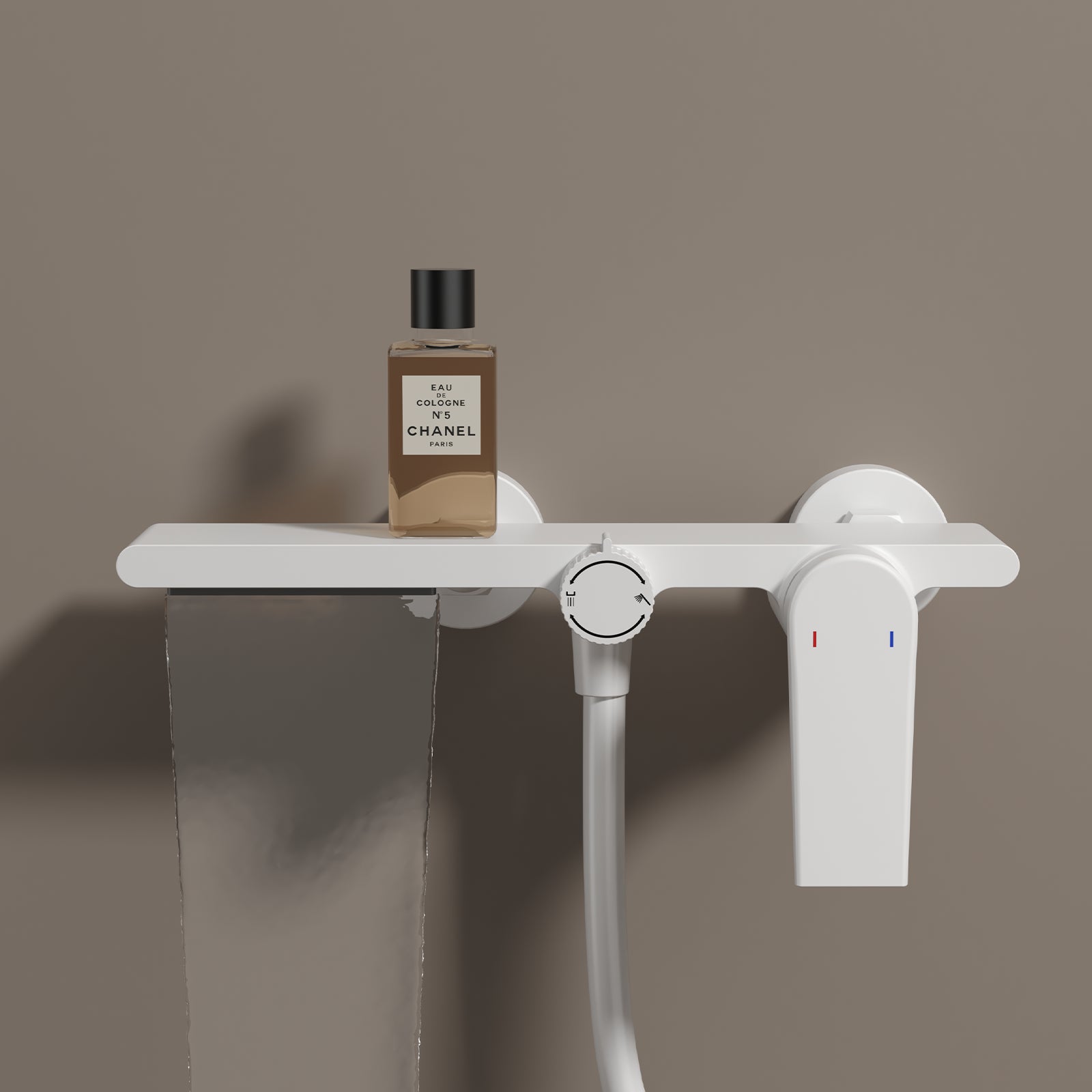 Exposed Bathtub Mixer Faucet Kit – Single Lever Wall Mounted Bath Mixer with Slide Bar & Hand Shower-AB023064