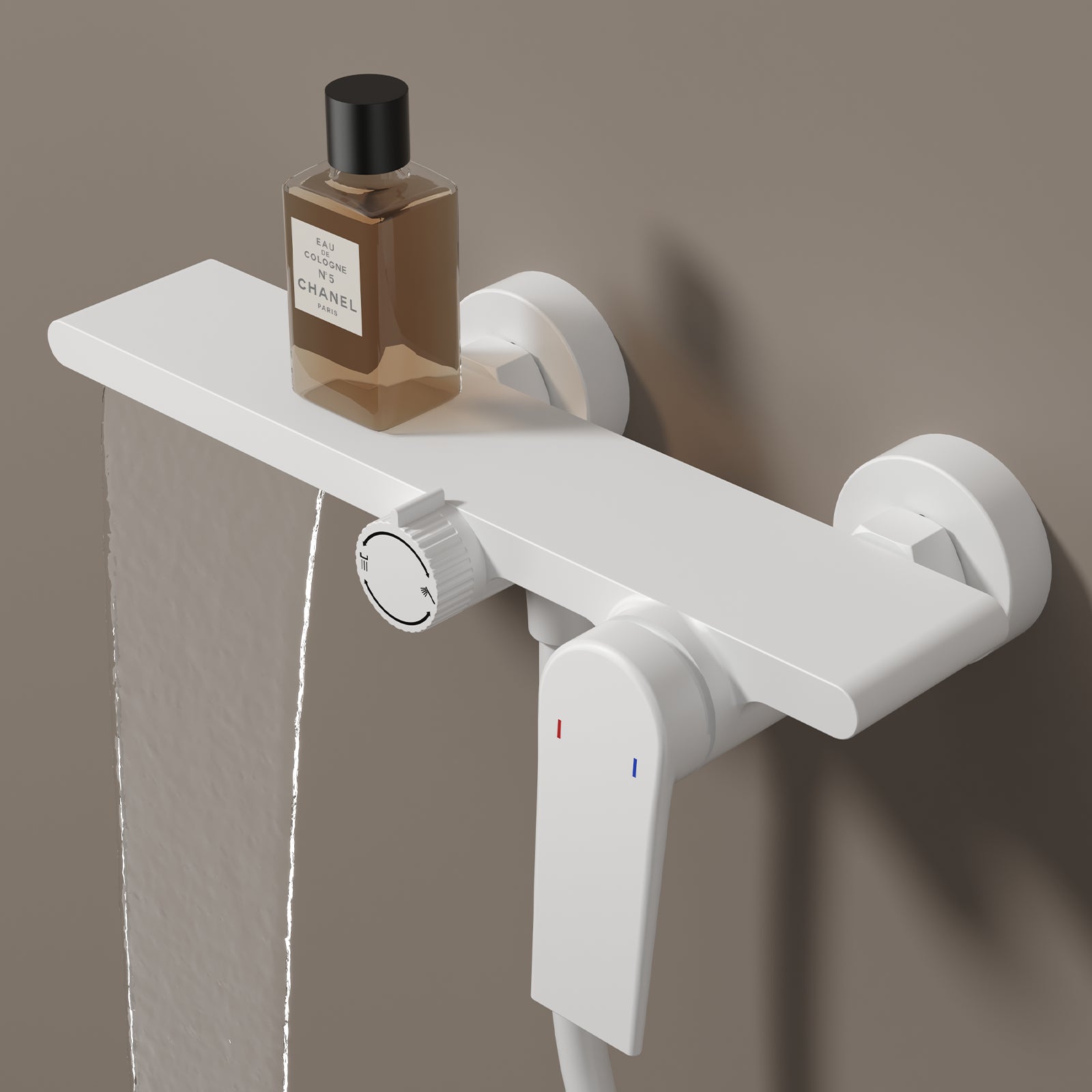 Exposed Bathtub Mixer Faucet Kit – Single Lever Wall Mounted Bath Mixer with Slide Bar & Hand Shower-AB023064