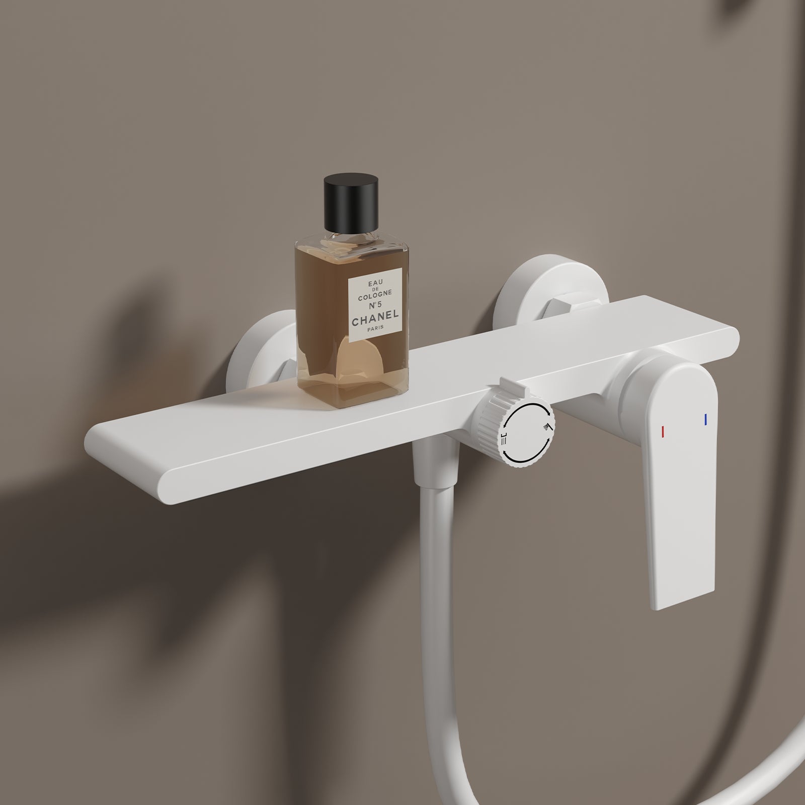 Exposed Bathtub Mixer Faucet Kit – Single Lever Wall Mounted Bath Mixer with Slide Bar & Hand Shower-AB023064