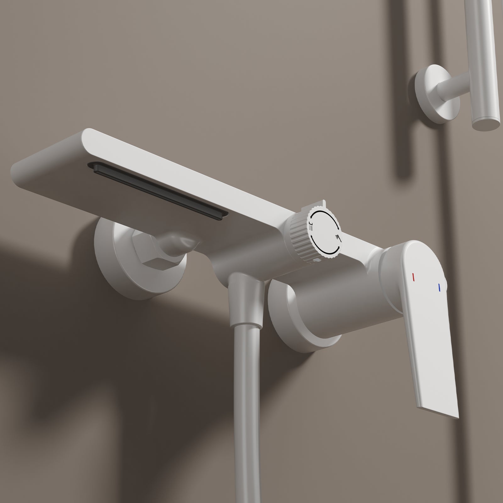 Exposed Bathtub Mixer Faucet Kit – Single Lever Wall Mounted Bath Mixer with Slide Bar & Hand Shower-AB023064