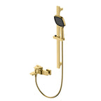 Aurora Exposed Bathtub mixer with Brass Spout & Handheld Shower AB023068 Brushed Gold