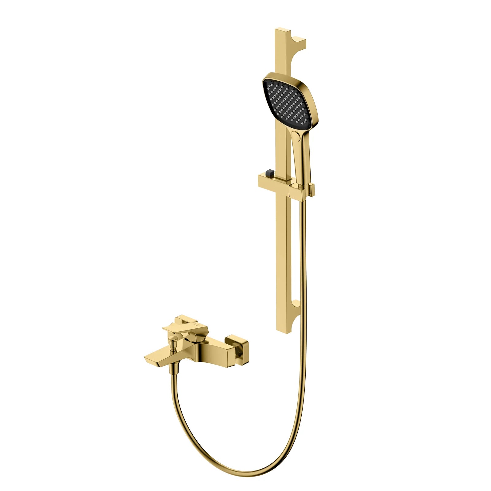 Aurora Exposed Bathtub mixer with Brass Spout & Handheld Shower AB023068 Brushed Gold