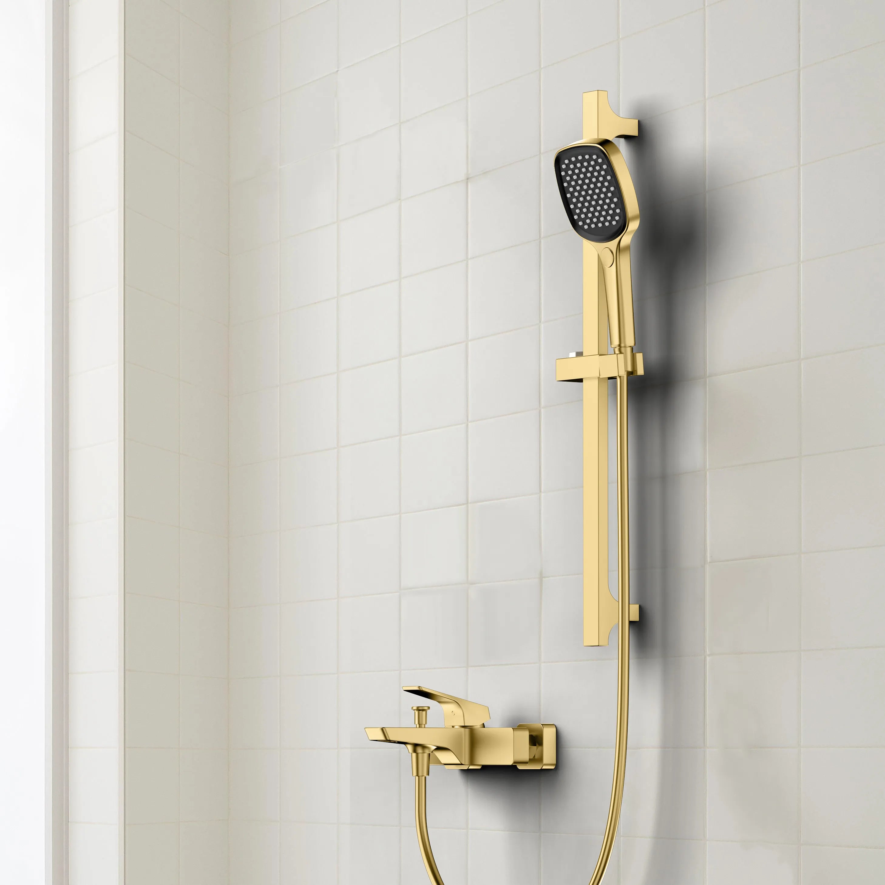 Aurora Exposed Bathtub mixer with Brass Spout & Handheld Shower AB023068