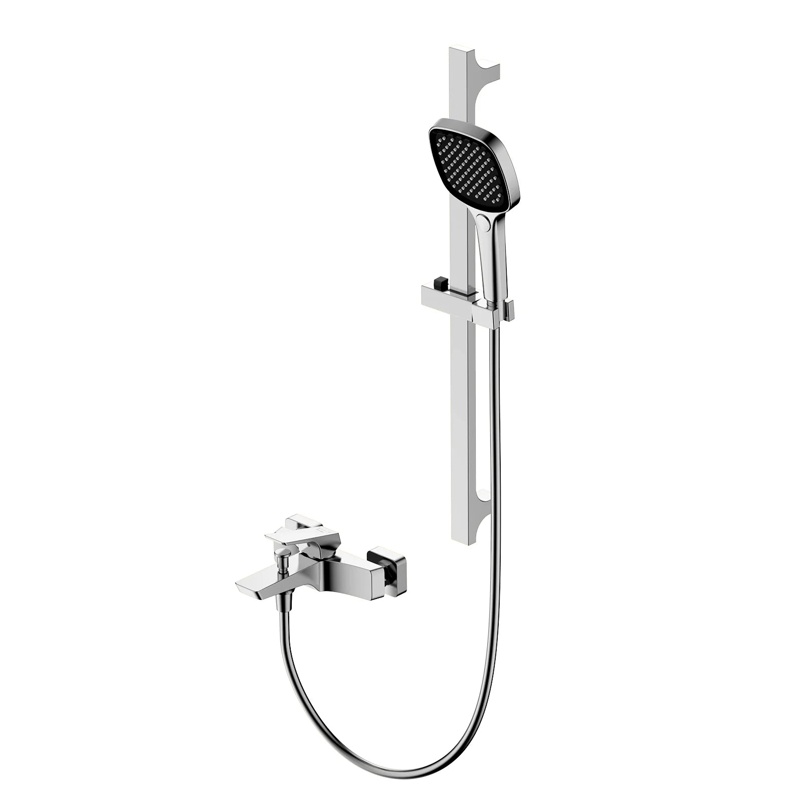 Aurora Exposed Bathtub mixer with Brass Spout & Handheld Shower AB023068 Brushed Nickel