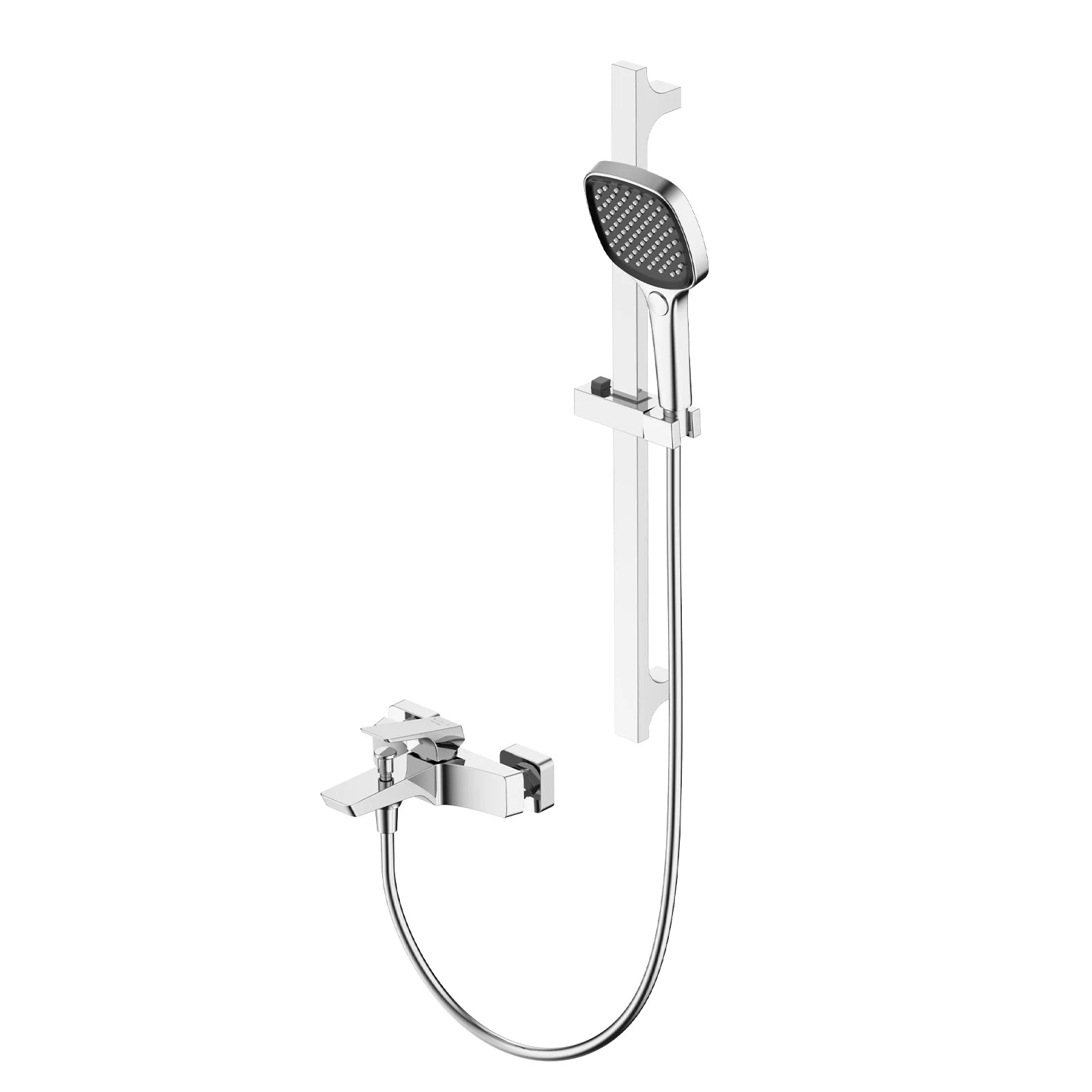 Aurora Exposed Bathtub mixer with Brass Spout & Handheld Shower AB023068 Chrome