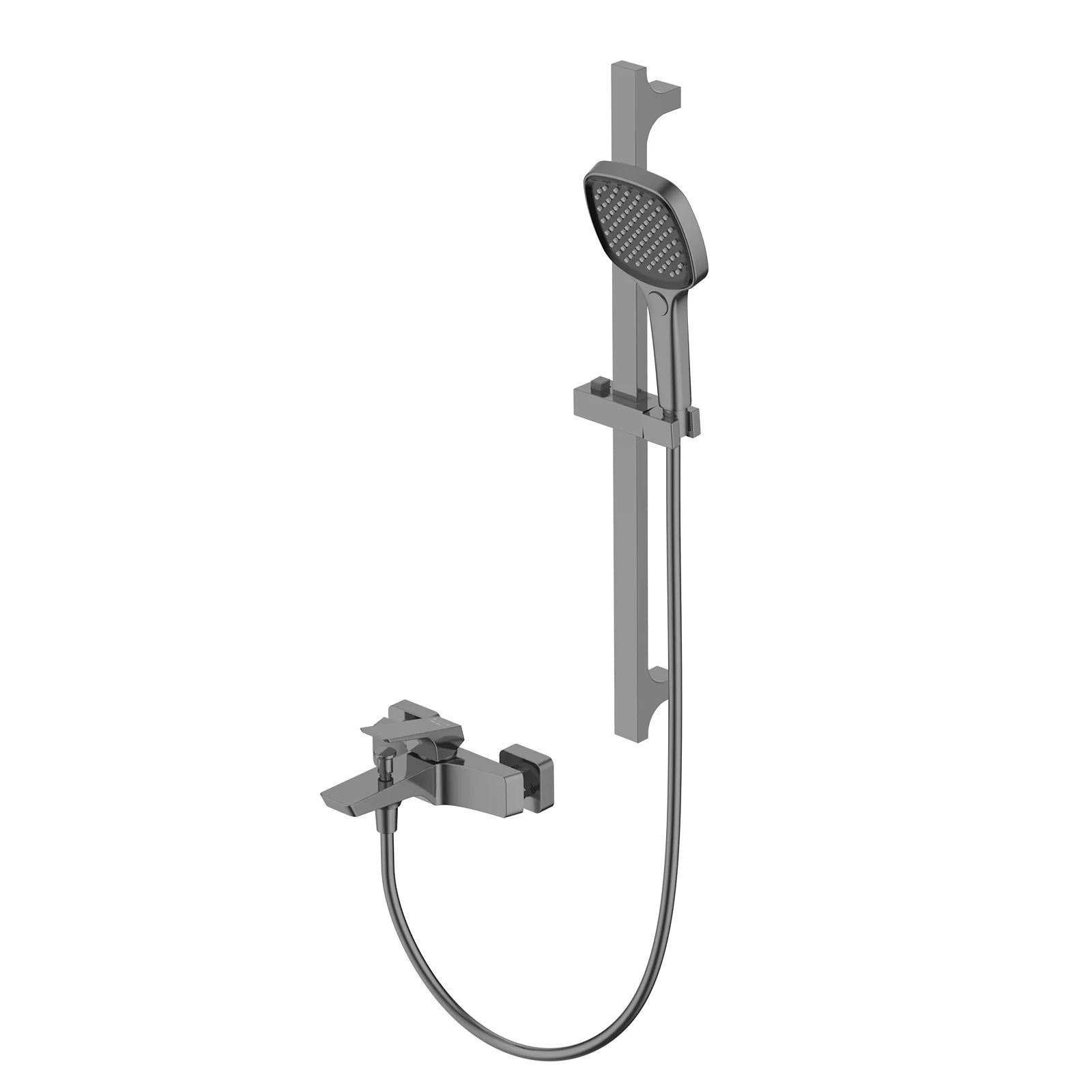 Aurora Exposed Bathtub mixer with Brass Spout & Handheld Shower AB023068 Brushed Gun Metal