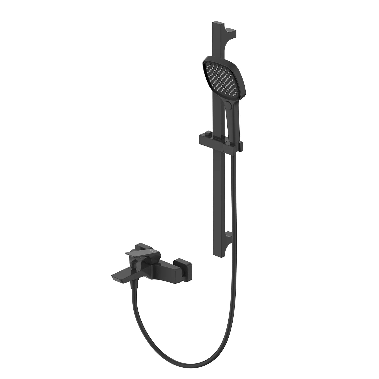Aurora Exposed Bathtub mixer with Brass Spout & Handheld Shower AB023068 Matte Black
