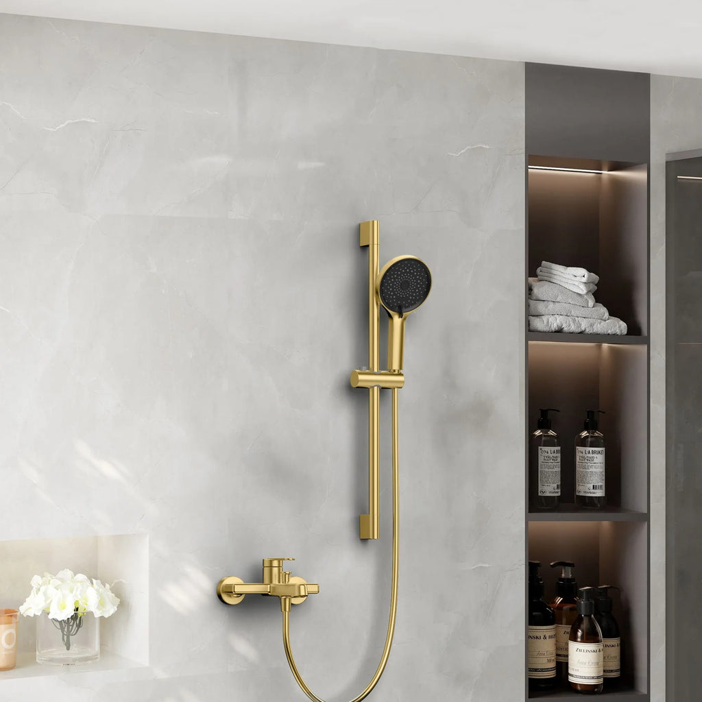 2-Way Exposed Bathtub Mixer Faucet with Slide Rail Shower Kit | MAXTOR-AB023169