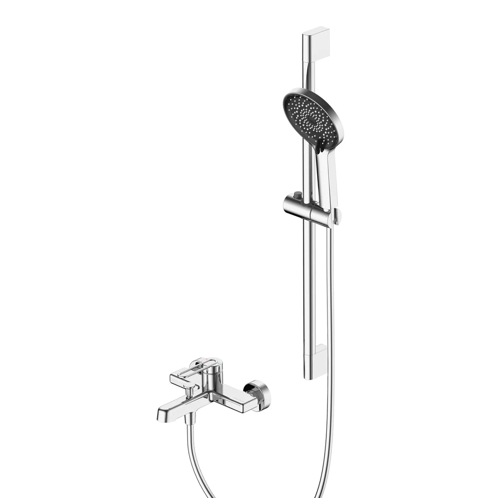2-Way Exposed Bathtub Mixer Faucet with Slide Rail Shower Kit | MAXTOR-AB023169 Chrome