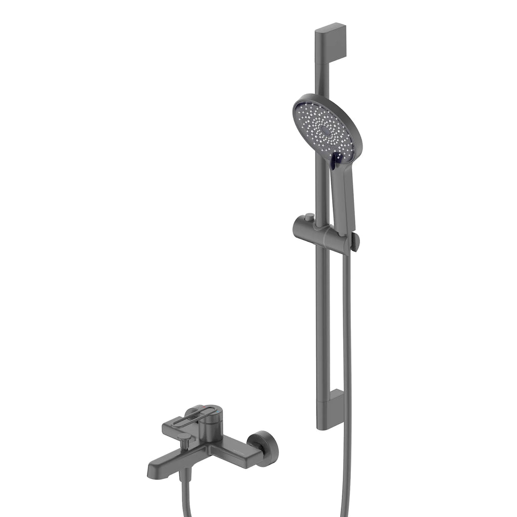 2-Way Exposed Bathtub Mixer Faucet with Slide Rail Shower Kit | MAXTOR-AB023169 Brushed Gun Metal