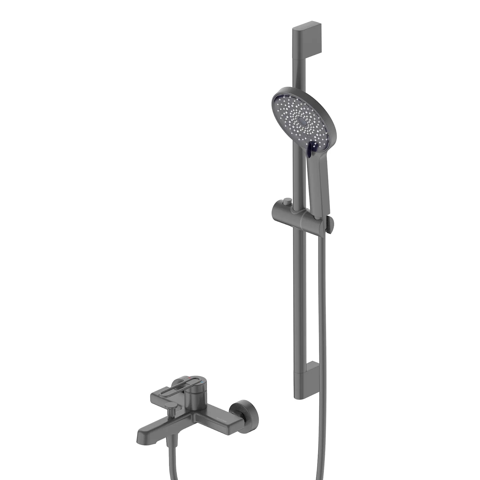 2-Way Exposed Bathtub Mixer Faucet with Slide Rail Shower Kit | MAXTOR-AB023169 Brushed Gun Metal