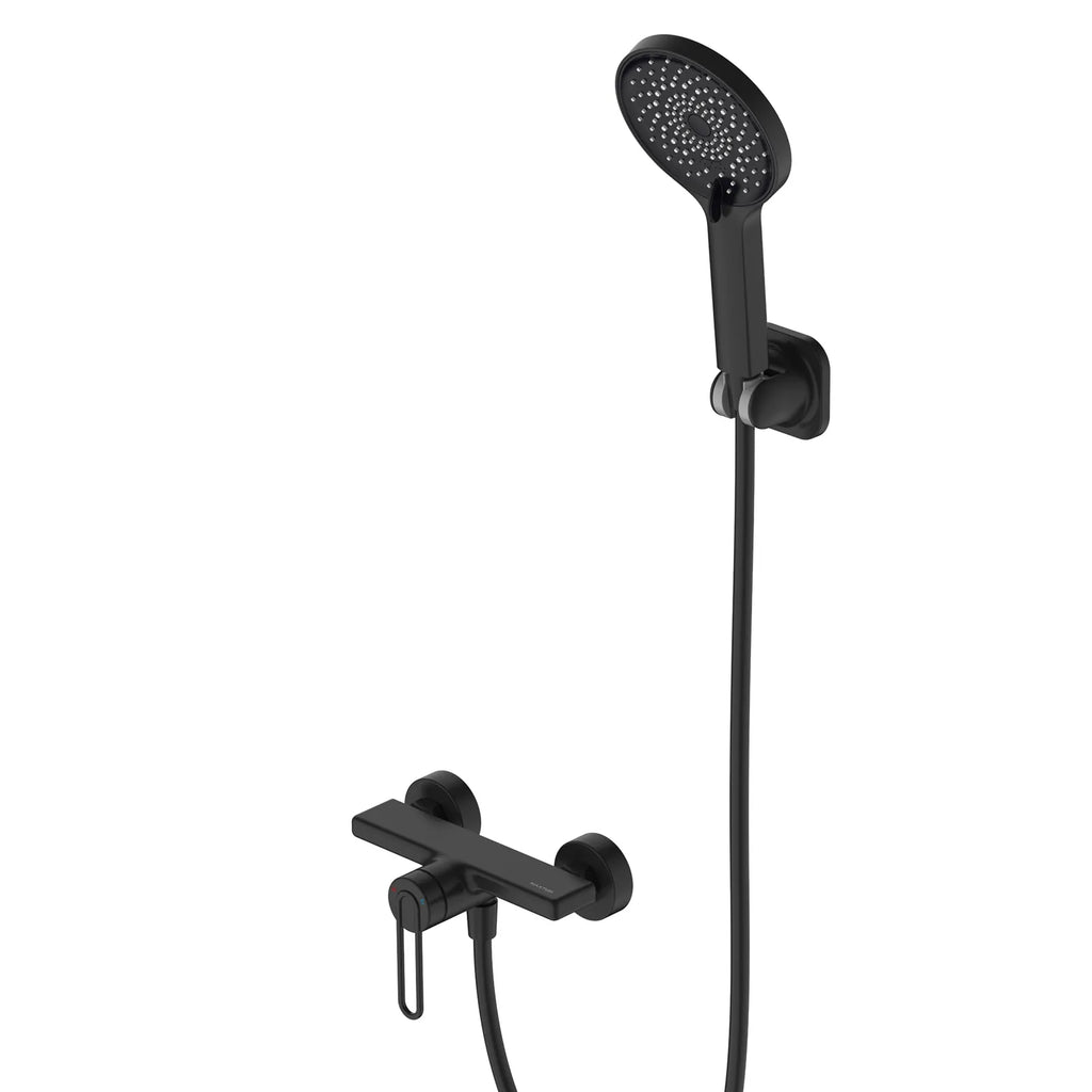 1-Way Exposed Shower Mixer Kit – Wall-Mounted Single-Handle Shower Set – AB023170 Matte Black